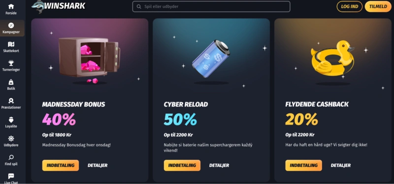 Winshark Bonuses